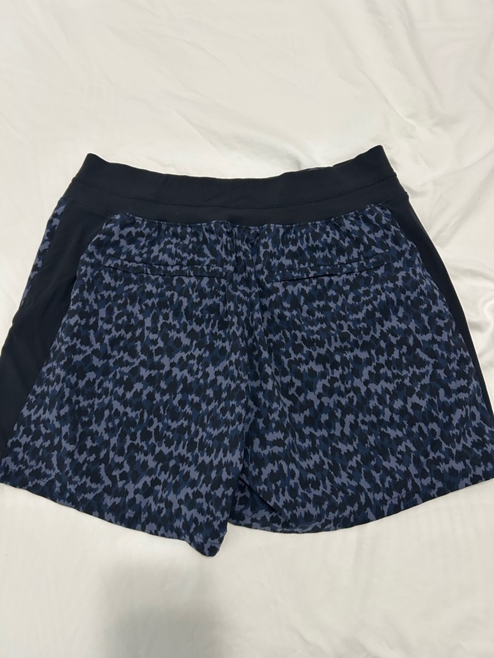 Athleta Navy and Black Patterned Brooklyn Shorts